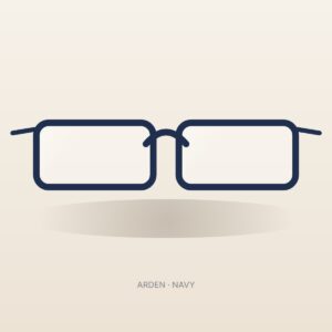 Arden navy rectangle eyeglasses – front view