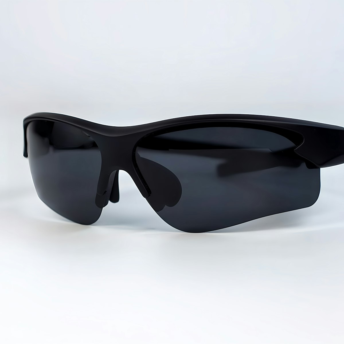 Black sport-style smart glasses