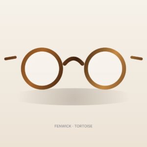 Fenwick tortoise round eyeglasses – front view