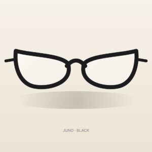 Juno black cat-eye eyeglasses – front view