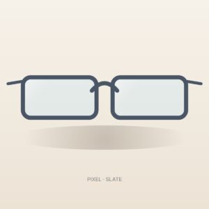 Pixel slate rectangle blue light glasses – front view