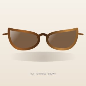 Rivi tortoise / brown cat-eye sunglasses – front view