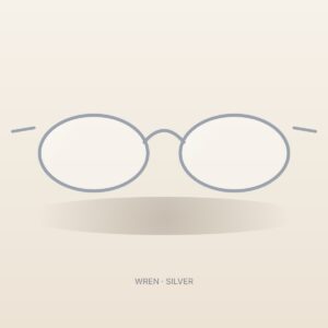Wren silver oval eyeglasses – front view